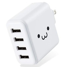 ELECOM USB Wall Charger 24W Total 4 x USB-A Connectors Compatible with iPhone picture