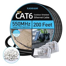 XANHAM Cat6 Shielded Outdoor Ethernet Cable 200 Feet Waterproof and UV Resist... picture