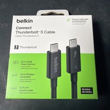 Belkin Thunderbolt 5 Cable 1m 3.3ft 120Gbps USB-C 240W Power Delivery 8K NEW picture
