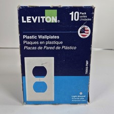 Leviton 78003-TMP Duplex Outlet Wall Plates Light Almond 10 Pack New picture