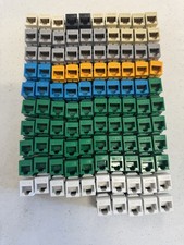 Lot of 105 Leviton Cat 5e GIGAMAX keystone jacks - various colors - New / Open picture