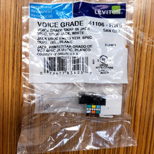 Leviton 41106-RW6 Voice Grade Quickport Jack 6P6C White, each picture