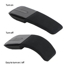 🔥2.4GHz Foldable Arc Touch Wireless Mouse Optical Mice With USB Receiver Black picture