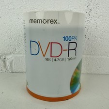 Memorex DVD-R 100 Pack 4.7 GB Up To 16X Speed 120 Min Video Sealed New picture