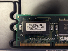 RAM Lot of 2 Modules IBM Kingston 32MB 144 pin EDO 60NS 42H2769 KTM-760ELD/32 picture