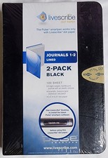 Livescribe Dot Paper Lined Journals 1-2 Hard Cover Black 2 Pack - New / Sealed picture