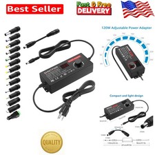 Versatile 120W AC Adapter - Adjustable 4V-24V Power Supply w/ 14 Tips & LCD D... picture