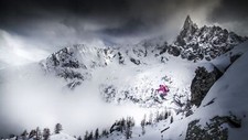 Landscape mountains nature skiing jumping snowy Custom Gaming Mat Desk picture