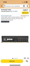 KLEVV DDR4 SDRAM 32GB 3200MHz UDIMM Desktop RAM 1 Module KD4BGUA80-32N220A picture