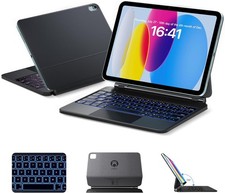 HOU Keyboard Case for iPad 11 (A16),  Magnetic Magnet Stand, 7 Colors Backlit picture