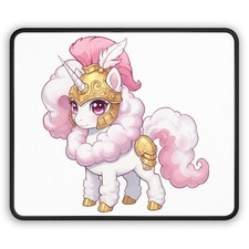 Pink Unicorn Knight Gaming Mouse Pad | Cute Fantasy Unicorn picture