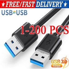 USB 3.0 A Male to A Male Cable Data Transfer Super Speed Power Charger Metal lot picture