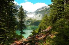 Landscape lake forest mountains washington trees cliff Custom Gaming Mat Desk picture