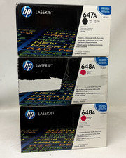 NEW HP LaserJet 647A/648A (CE260A - 2x CE263A | B/M) - Lot of 3 picture