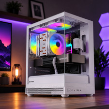 ARGB White Gaming Desktop Intel i7 PC 64 GB RAM 1TB SSD RTX 5060 Win11 Wifi picture