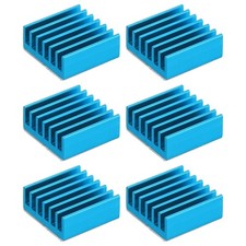 6 Pcs Heatsink 14x14x6mm Aluminum Heat Sink with Thermal Blue Sticker Sky Blue picture