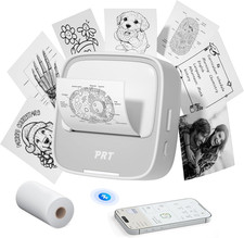 Mini Impresora Térmica Bluetooth Portátil con 1 Rollo para Notas y Etiquetas DIY picture