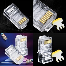 US 100Pc Non Pass Through Rj45 8p8c Modular Network Cable Connector Cat6/6a picture