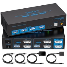 8K@60Hz HD Displayport KVM Switch USB 3.0 2 Monitors 2 Computers 4K@120Hz picture