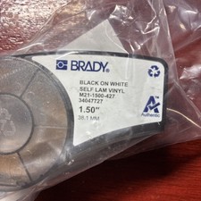 NEW Genuine BRADY Black on White, Self Laminating, 1.5