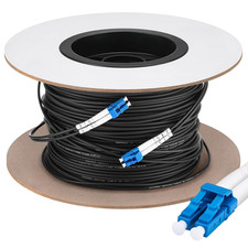330Ft (100 Meters) Fiber Lc to Lc Outdoor Armored Fiber Optic Internet Cable 9/1 picture