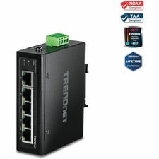 TRENDnet 5-Port Industrial Gigabit Ethernet DIN-Rail Switch, TI-G50, 5 x Gigabit picture