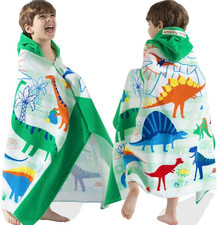 VOOVA & MOVAS Dinosaur Hooded Beach Towel for Kids Age 3-8, Large 30