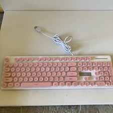 Keyboard Surmen V300 Pink White Retro Version Wired Gaming/PC-Lights Up picture