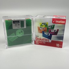 Imation Neon Floppy Diskettes IBM Formatted 2HD 1.44MB 10 Pack Sealed + 7 Bonus picture
