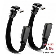 Xthrotsenk 2Pcs 90 Degree USB-C Extension Cable Flat 4inch Male to Female USB picture