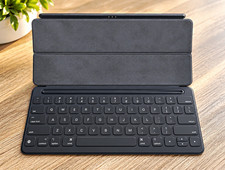 Gray Faux Leather Keyboard Folio Case for Apple iPad, Pencil Holder Stand picture