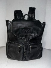 Canyon Outback Leather Goods Black Large Backpack Heavy Duty Distressed Laptop picture