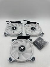 Thermaltake Riing Quad 140mm RGB Case Fan TT Premium Controller White 3 Pack picture