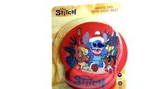 Disney Stitch Mouse Pad With Wrist Rest Ergonomic Gel Cushion Round Red New picture