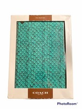 COACH 'Snakeskin' iPad Molded Hard Plastic Tablet Cover Green  NOS 9” x 7” SALE picture