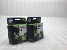 Lot x2 Genuine HP 940 XL Ink Cartridges Black C4906AN Exp. 11/2017, 11/2014 picture