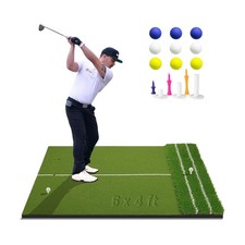 DCQ Real Feel 5x4ft & 6x4ft Golf Hitting Mat, Large Golf Mat, Dual Turf, Fair... picture