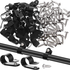 Hicarer 50 Pack R-Type Cable Clip Wire Clamp, Nylon Screw 1/2 Inch, Black picture