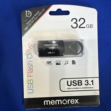 FAST SHIP🔥Memorex 32GB USB 3.1 Flash Drive Black PC/Mac USB 3.0/2.0 Compatible picture