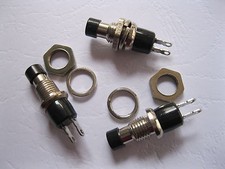 100 pcs Mini SPST Push Momentary Switch 2pin 125V/6A 250V/3A Black Push On New picture