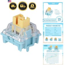 Silent Mechanical Keyboard Switches Set - 35 Pieces Factory Pre-Lubed, 5-Pin ... picture