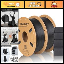 1.75mm Glass Fiber PETG Filament 1KG x 2 - Frosted Black, High Strength 3D Print picture