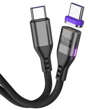 BITHAI 240W Magnetic Charging Cable 180°Rotating USBC to USB 3.3 feet, black picture