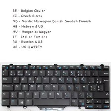 New for DELL Latitude E5250 E5270 E7250 E7270 12.1' Keyboard BE CZ DK HB HU IT picture