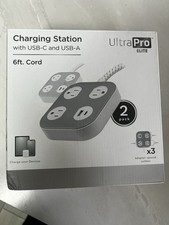 UltraPro Elite Charging Station USB-C USB-A 6ft Cord 2-Pack Power Strip Hub picture
