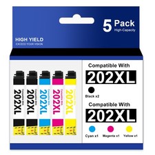 5pk T202XL 202 XL Ink Cartridges For Epson Expression XP-5100 WorkForce WF-2860 picture