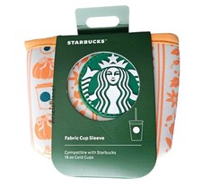 2026 Disney Parks Starbucks Mickey Minnie Mouse Halloween Fabric Cup Sleeve 16oz picture