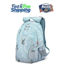 Stylish Water-Resistant Marble Backpack with Padded Straps & Tablet Sleeve picture