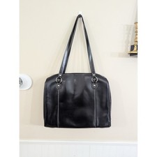 McKlein Laptop Briefcase Black Leather Structured Tote Large Y2K Style Career picture