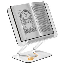 Alitamei Acrylic Book Stand 360° Rotating Base, Adjustable Book Holder Page picture